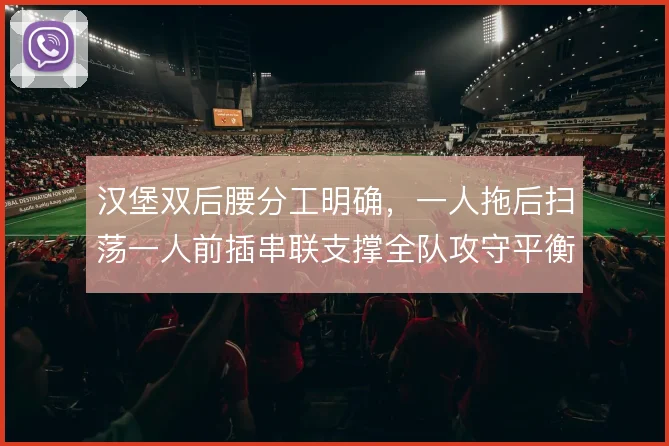 汉堡双后腰分工明确，一人拖后扫荡一人前插串联支撑全队攻守平衡
